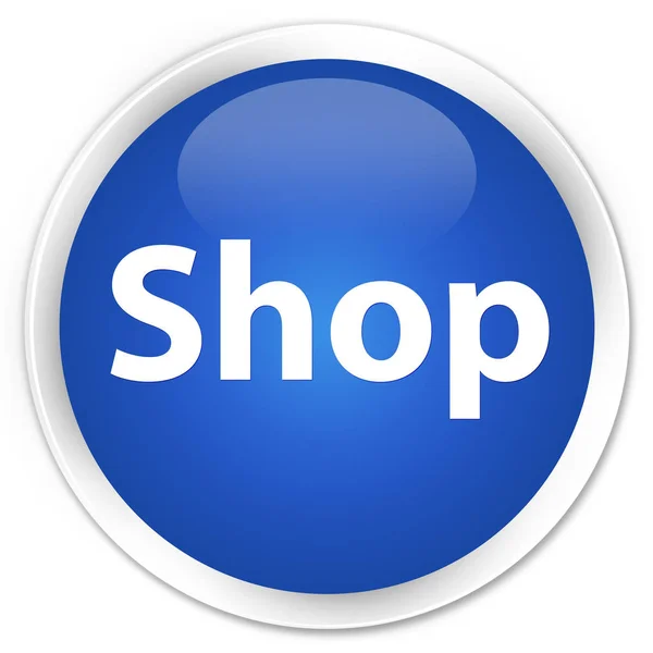 Shop premium blue round button — Stock Photo, Image