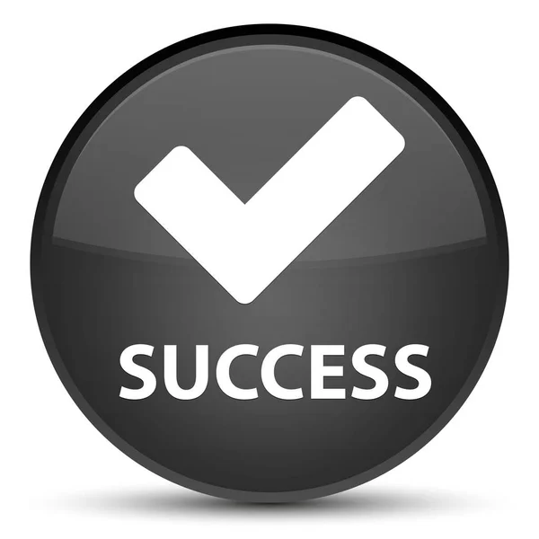 Успіх (правильна піктограма) спеціальна чорна кругла кнопка — стокове фото