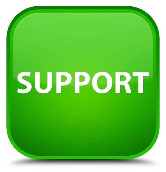 Támogatás különleges zöld négyzet gomb — Stock Fotó
