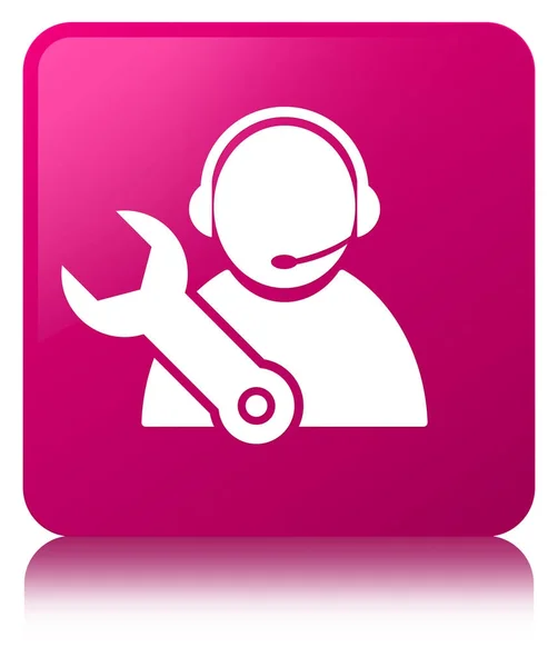 Tech support ikona różowy kwadrat przycisk — Zdjęcie stockowe