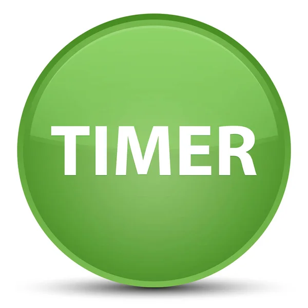 Timer special soft green round button — Stock Photo, Image