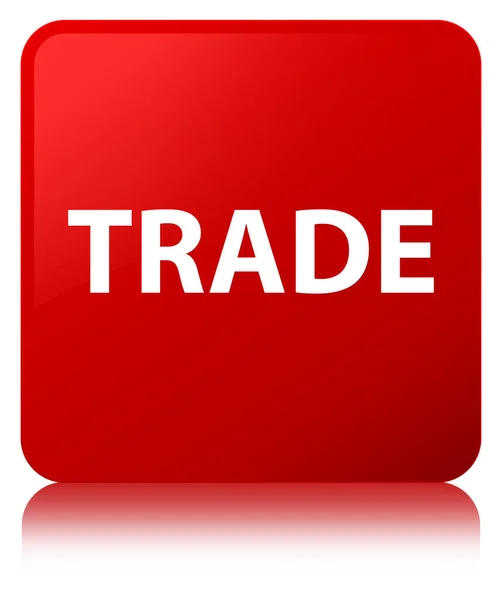 Ticaret kırmızı kare düğme — Stok fotoğraf