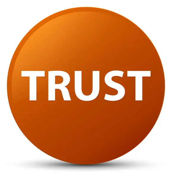 Коричневая кнопка доверия — стоковое фото