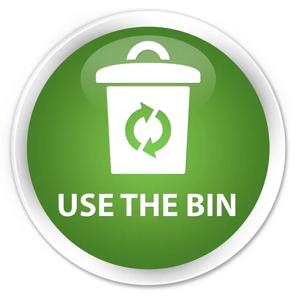 Utilisez le bouton rond vert doux bin premium — Photo