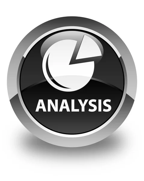 Analysis (graph icon) glossy black round button