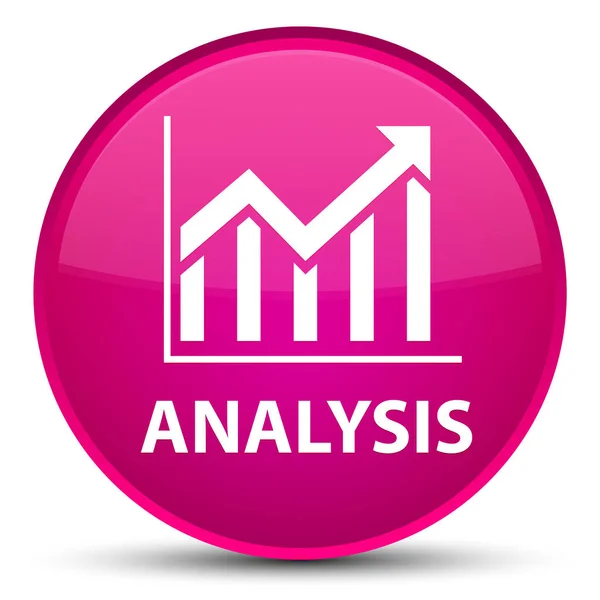 Analýza (statistika ikona) speciální růžové kulaté tlačítko — Stock fotografie