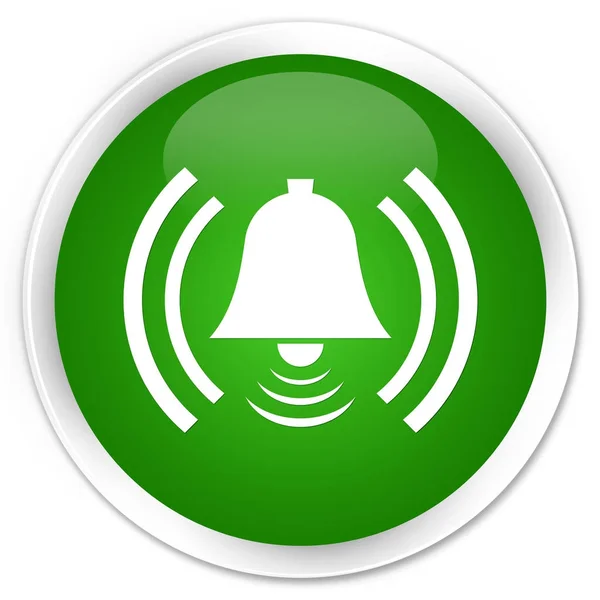Зеленая круглая кнопка значка тревоги — стоковое фото