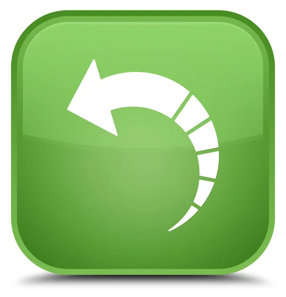 Bakåt-pilen ikonen särskilda mjuka gröna fyrkantiga knappen — Stockfoto