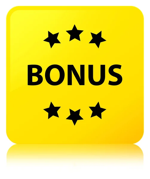 Bonus icon yellow square button — Stock Photo, Image