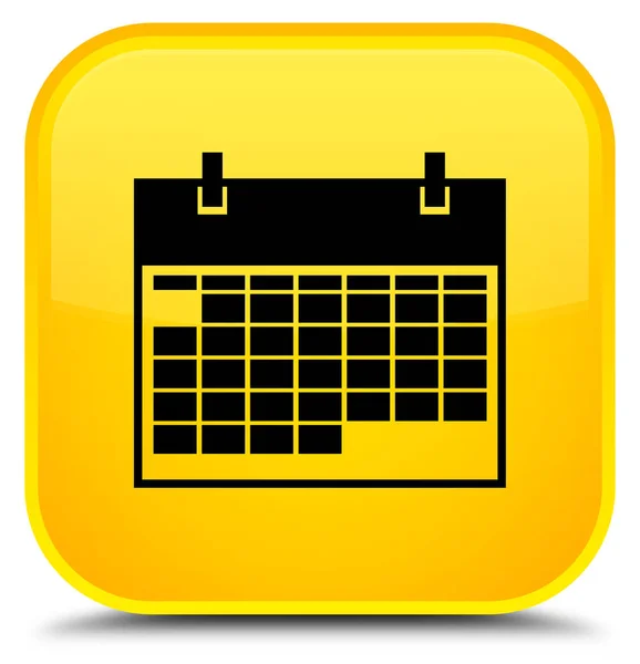 Icona del calendario speciale pulsante quadrato giallo — Foto Stock