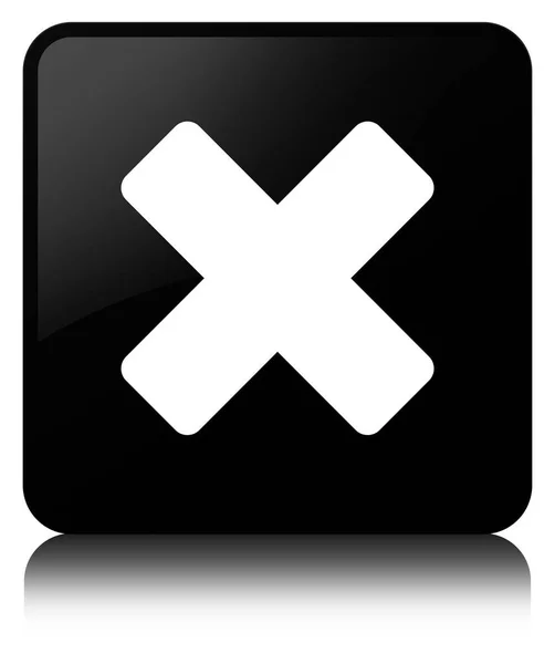 Pictogram zwarte vierkante knop Annuleren — Stockfoto
