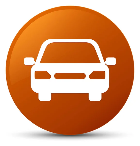 Car icon brown round button — Stock Photo, Image