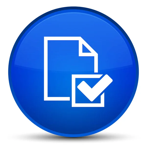 Ícone de lista de verificação botão redondo azul especial — Fotografia de Stock