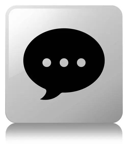 Konversation ikonen vita fyrkantiga knappen — Stockfoto