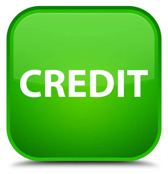 Credito speciale pulsante quadrato verde — Foto Stock