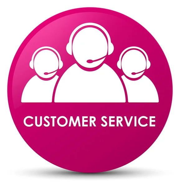 Customer service (team icon) pink round button