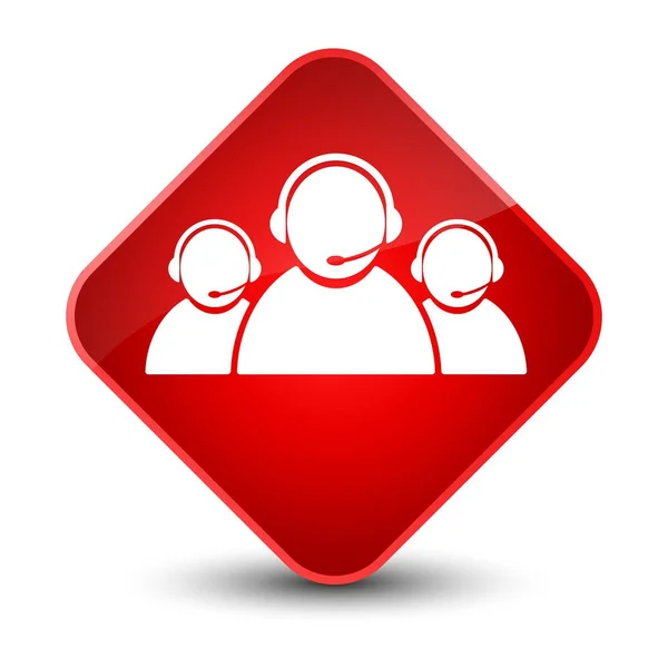Customer care team icon elegant red diamond button