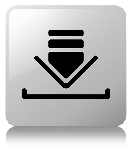 Download icon white square button — Stock Photo, Image