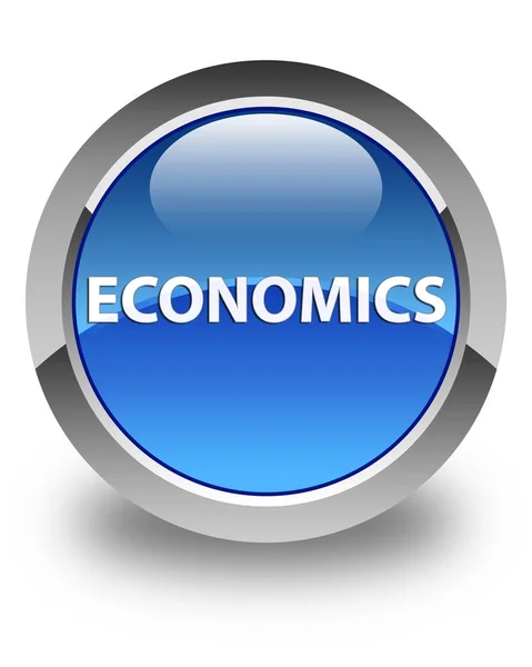 Economia brilhante botão redondo azul — Fotografia de Stock