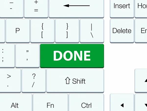 Hecho botón de teclado verde —  Fotos de Stock