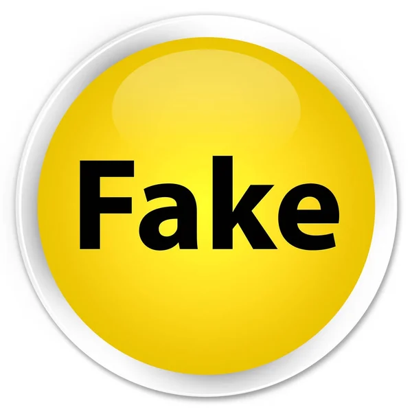Botão redondo amarelo prémio falso — Fotografia de Stock