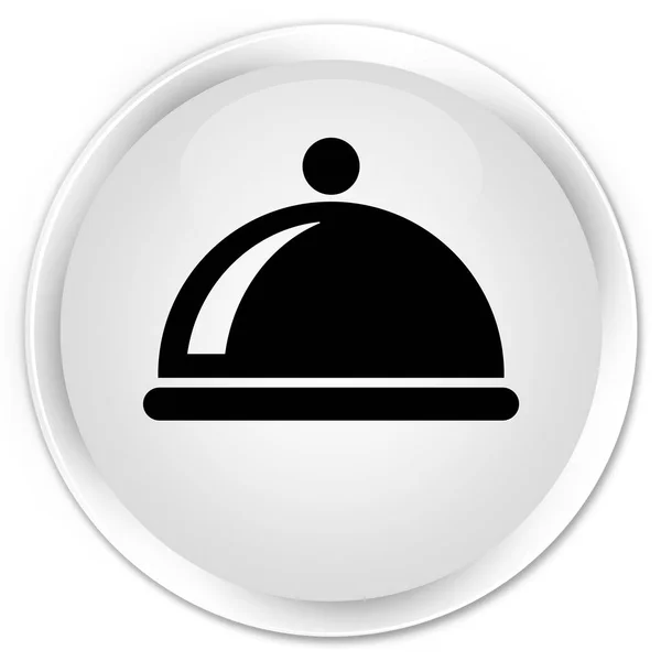 Food dish icon premium white round button — Stock Photo, Image