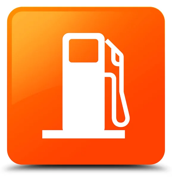 Fuel dispenser icon orange square button — Stock Photo, Image