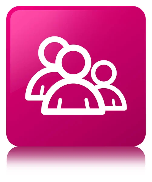 Grupo icono rosa botón cuadrado —  Fotos de Stock