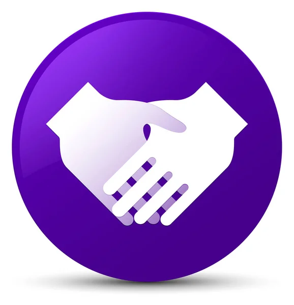 Handdruk pictogram paarse ronde knop — Stockfoto