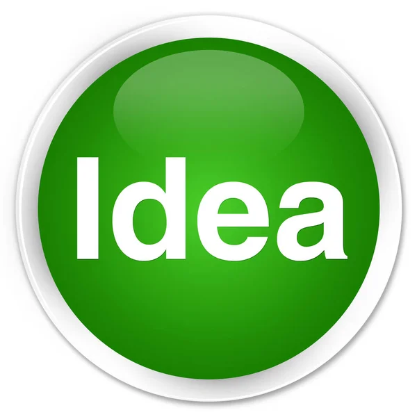 Idea premium green round button — Stock Photo, Image