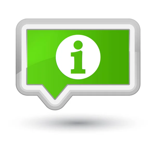 Info icon prime soft green banner button — Stock Photo, Image