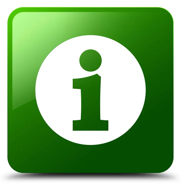 Vierkante knoop van het pictogram groen van info — Stockfoto