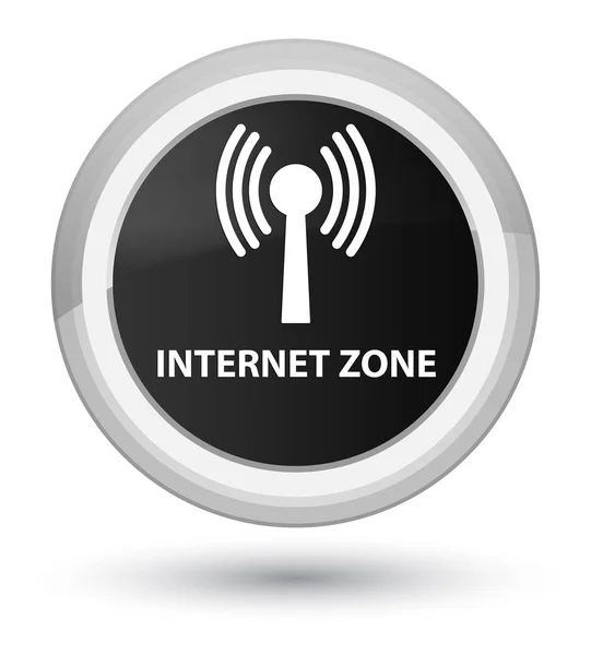 Internet zone (wlan network) prime black round button — Stock Photo, Image