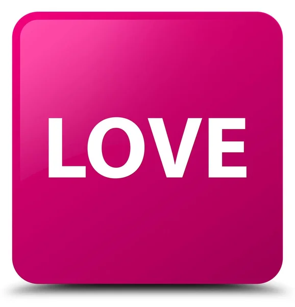 Liefde is roze vierkante knop — Stockfoto