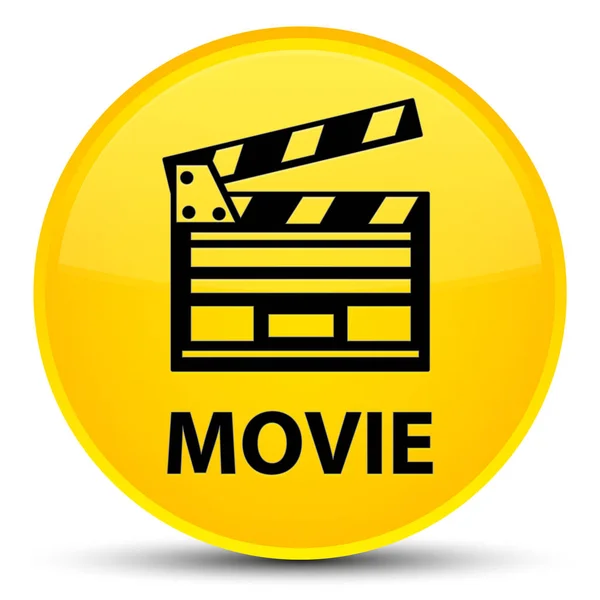 Film (icona clip cinema) speciale pulsante rotondo giallo — Foto Stock