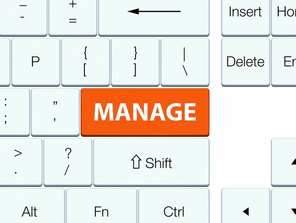 Administrar botón teclado naranja — Foto de Stock