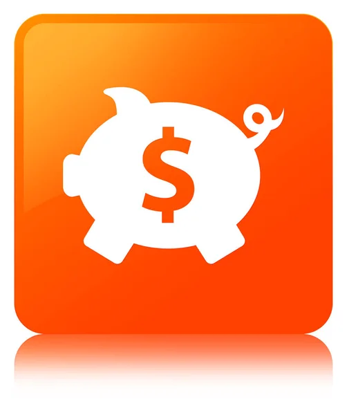Hucha dólar signo icono naranja botón cuadrado —  Fotos de Stock