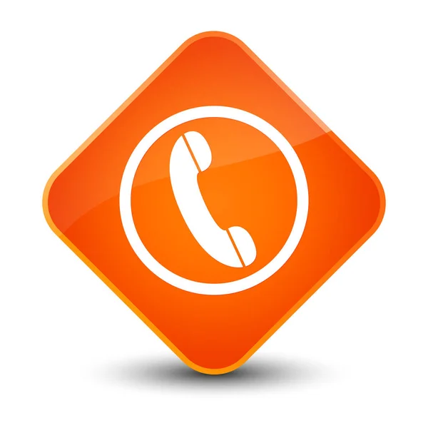 Teléfono icono elegante botón de diamante naranja —  Fotos de Stock