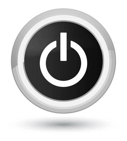 Ícone de energia botão redondo preto primo — Fotografia de Stock