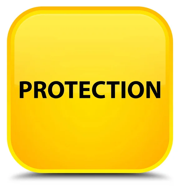 Protection special yellow square button — Stock Photo, Image