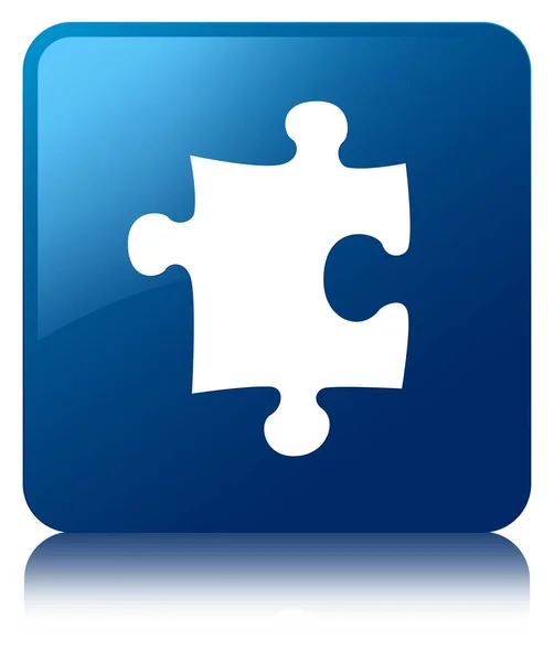 퍼즐 아이콘 파란색 사각형 버튼 — 스톡 사진