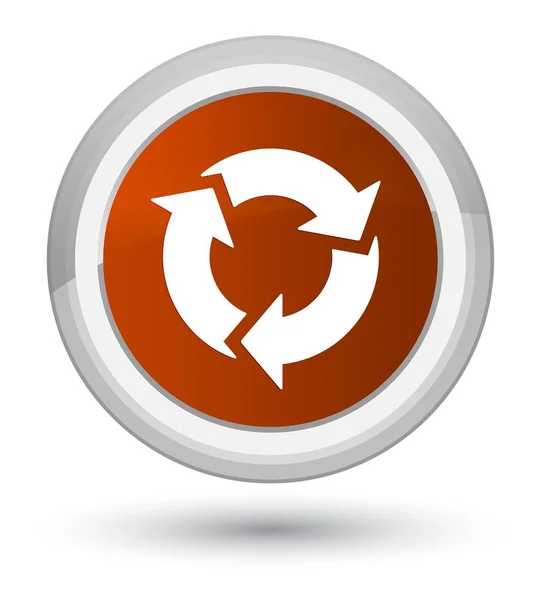 Atualizar ícone marrom botão redondo prime — Fotografia de Stock