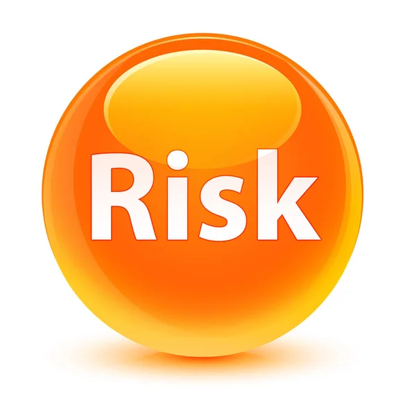 Risk camsı turuncu yuvarlak düğmesine — Stok fotoğraf