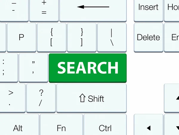 Buscar botón teclado verde — Foto de Stock