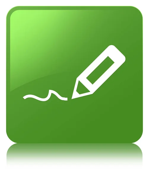 Zarejestruj się ikona miękki zielony przycisk kwadratowy — Zdjęcie stockowe