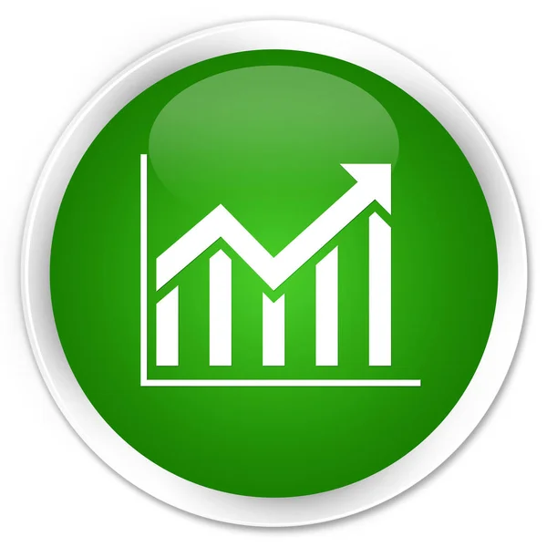 Στατιστικά εικονίδιο premium πράσινο στρογγυλό κουμπί — Φωτογραφία Αρχείου
