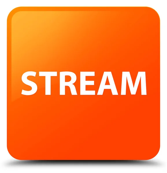 Stream botão quadrado laranja — Fotografia de Stock