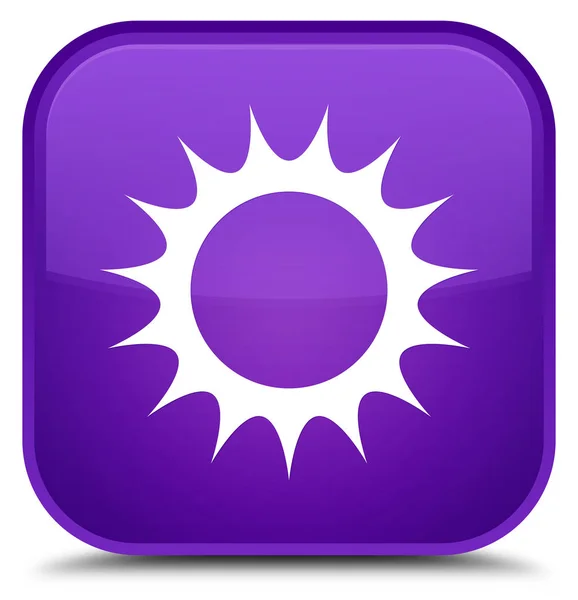 Icono del sol botón cuadrado púrpura especial —  Fotos de Stock
