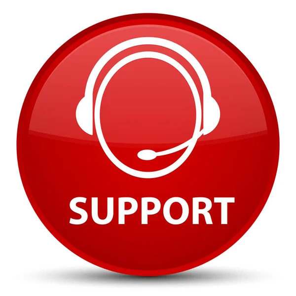 Suporte (ícone de atendimento ao cliente) botão redondo vermelho especial — Fotografia de Stock