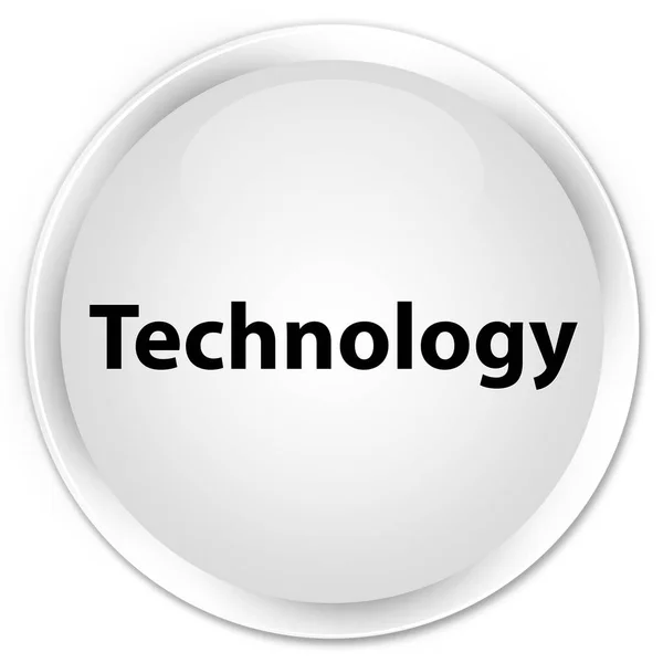 Tecnología premium botón redondo blanco — Foto de Stock